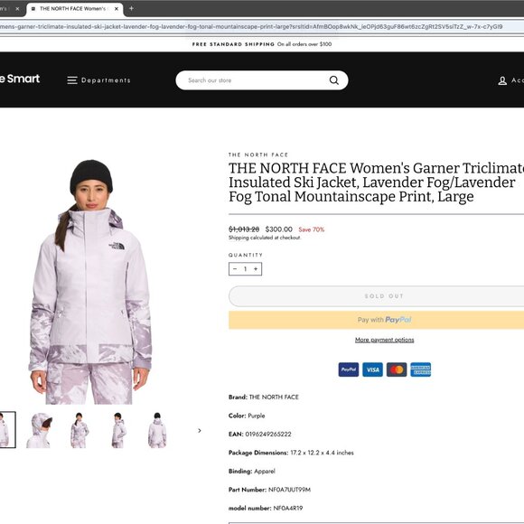 THE NORTH FACE Women's Garner Triclimate Insulated Ski Jacket Lavender SAVE $150 - Picture 2 of 7